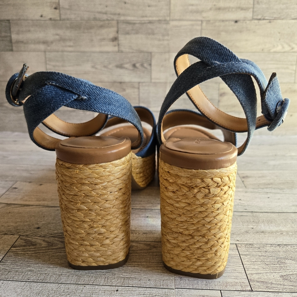Marc Fisher Palyca Denim Platform Espadrille Sandal - Picture 3 of 6
